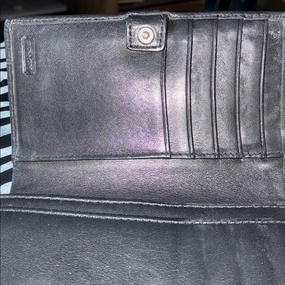 Coach Black Leather Folded Wallet - Picture 8 of 17